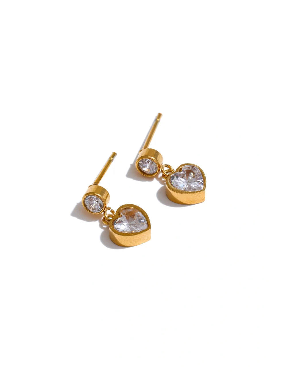 Zirconia Heart Drop Earrings