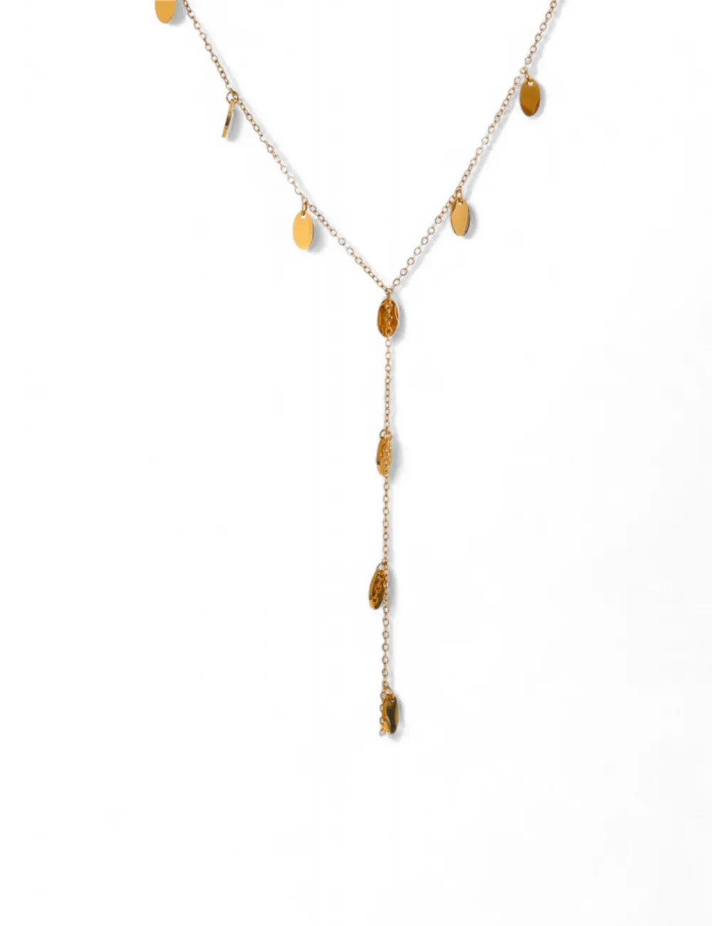 Oval Charm Lariat Necklace
