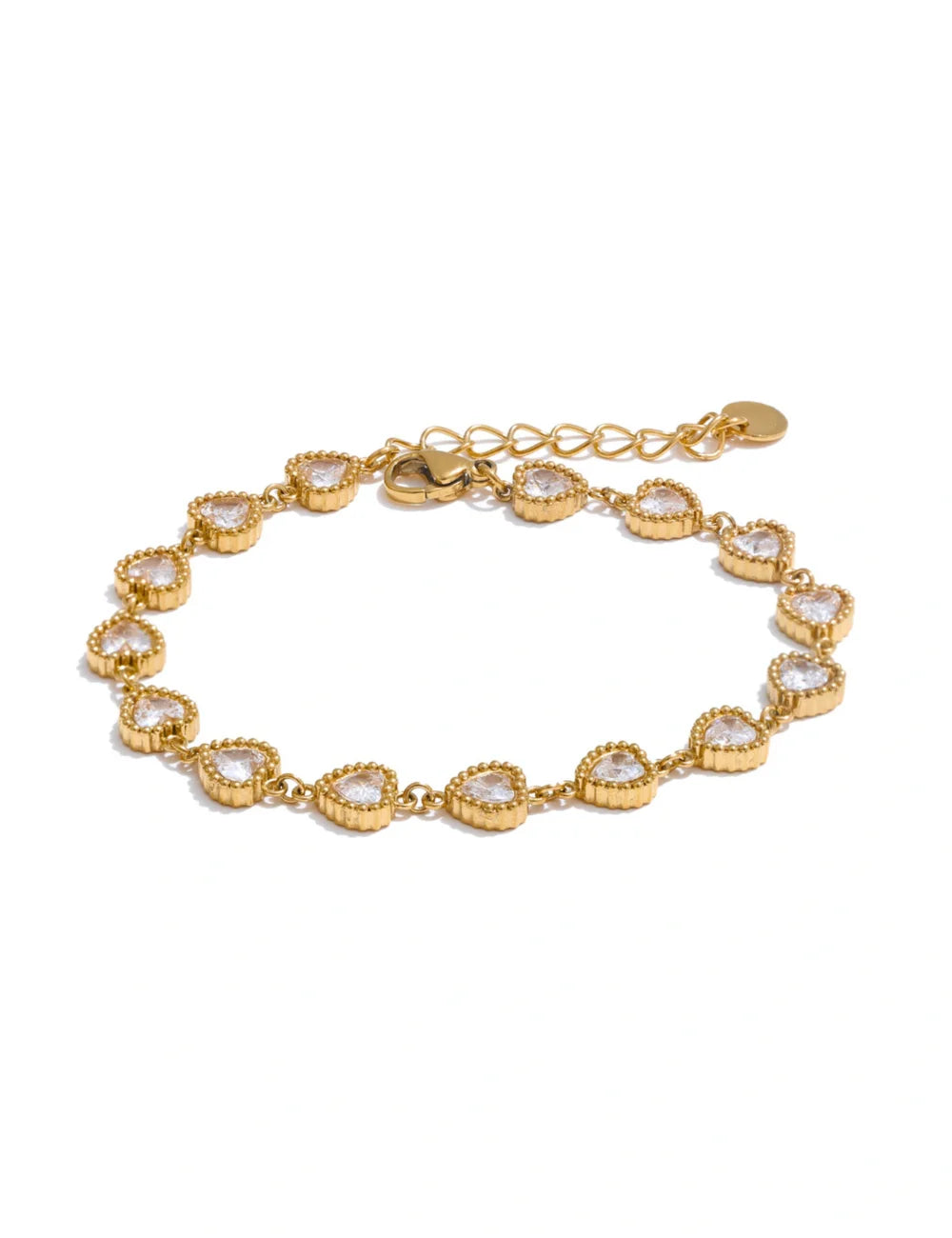 Zircon Heart Link Bracelet