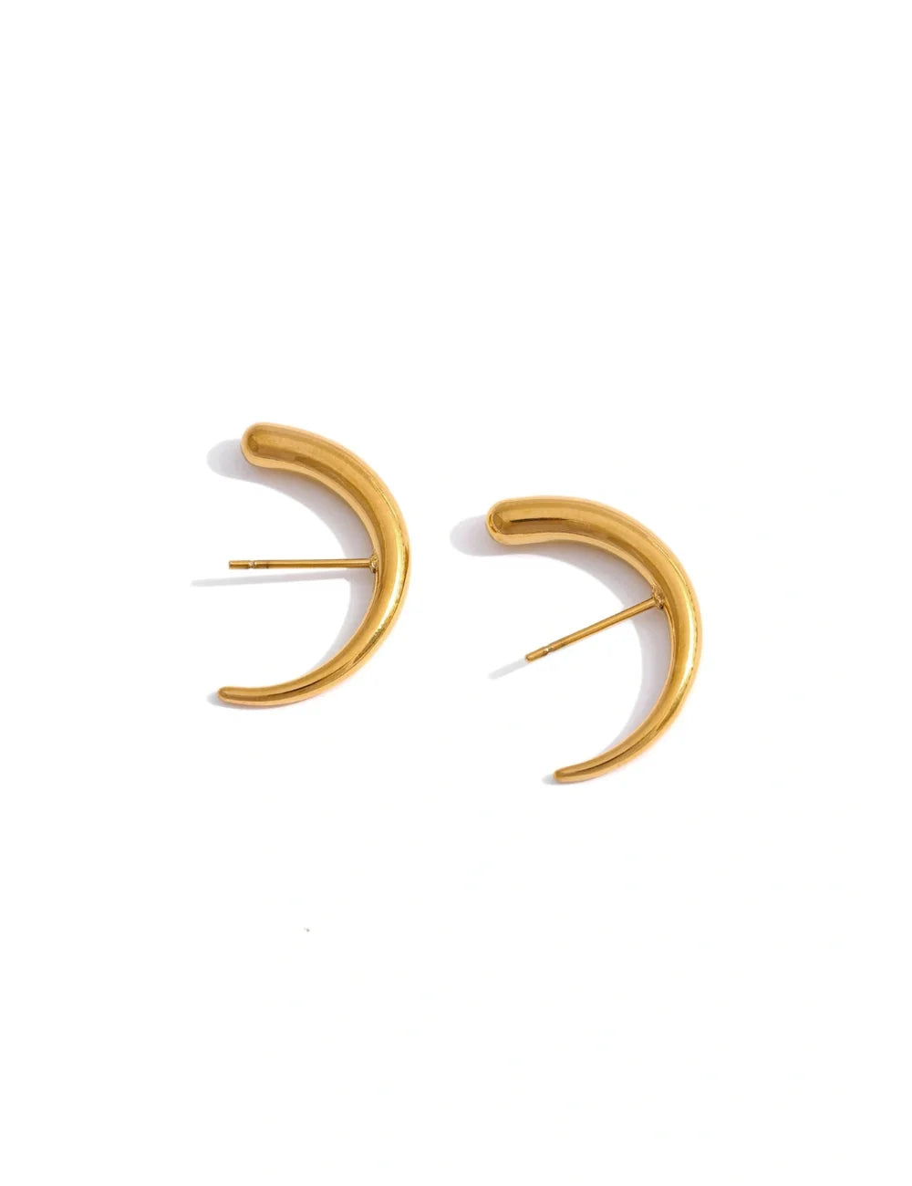 Sculptural Gold Plated Stud Earrings