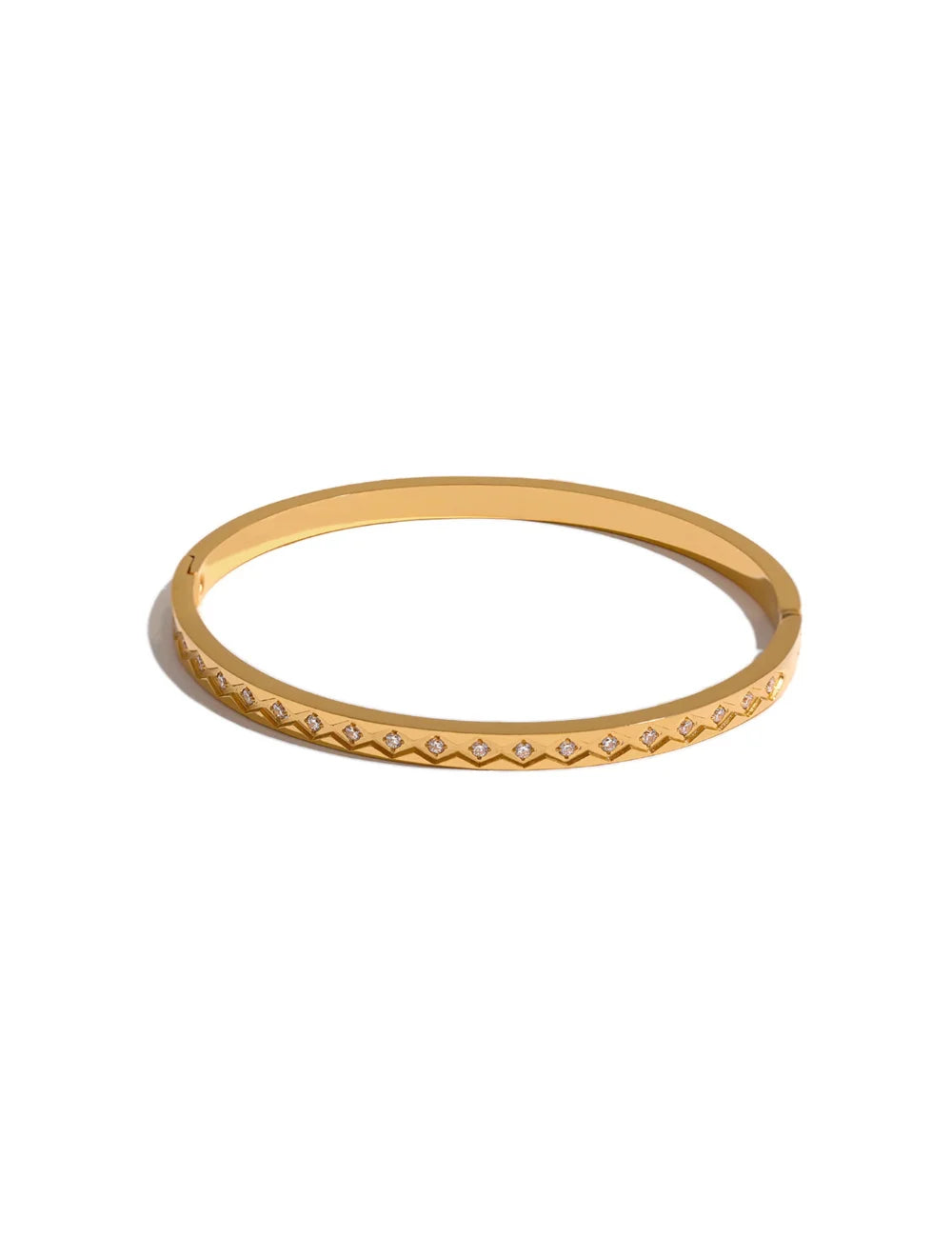 Cubic Zirconia Geometric Bangle Bracelet