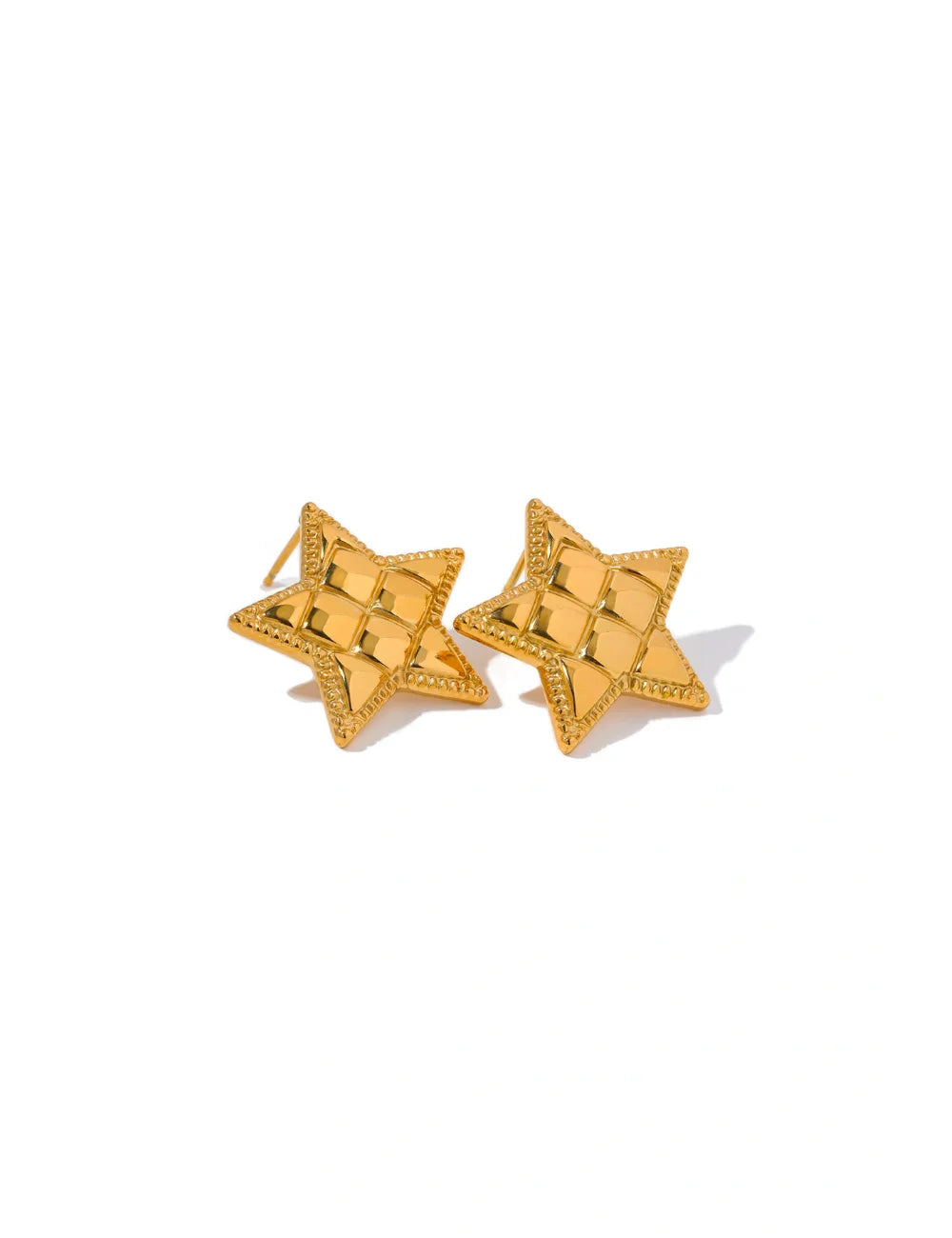 Textured Star Stud Earrings