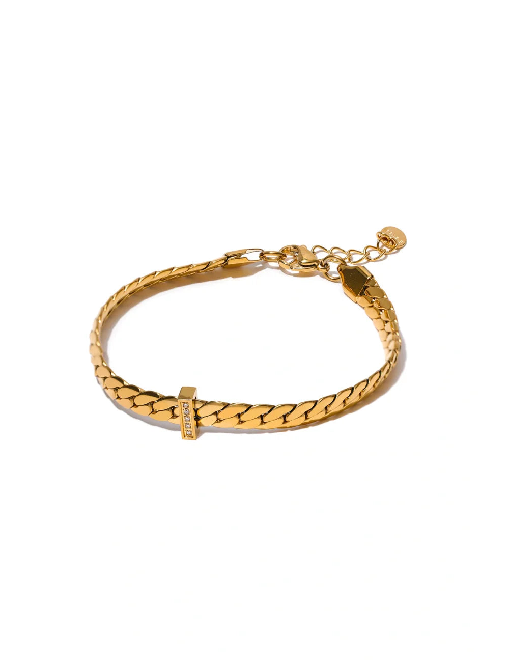 Zircon Bar Cuban Chain Bracelet