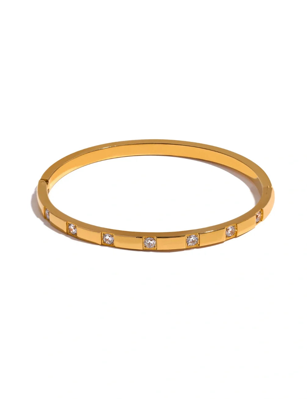 Zircon Channel Bangle Bracelet