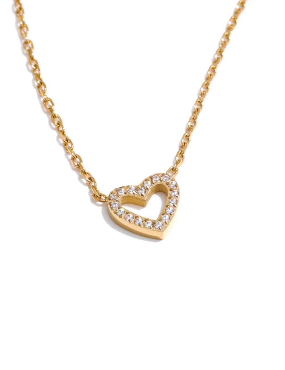 Cubic Zirconia Heart Pendant Necklace