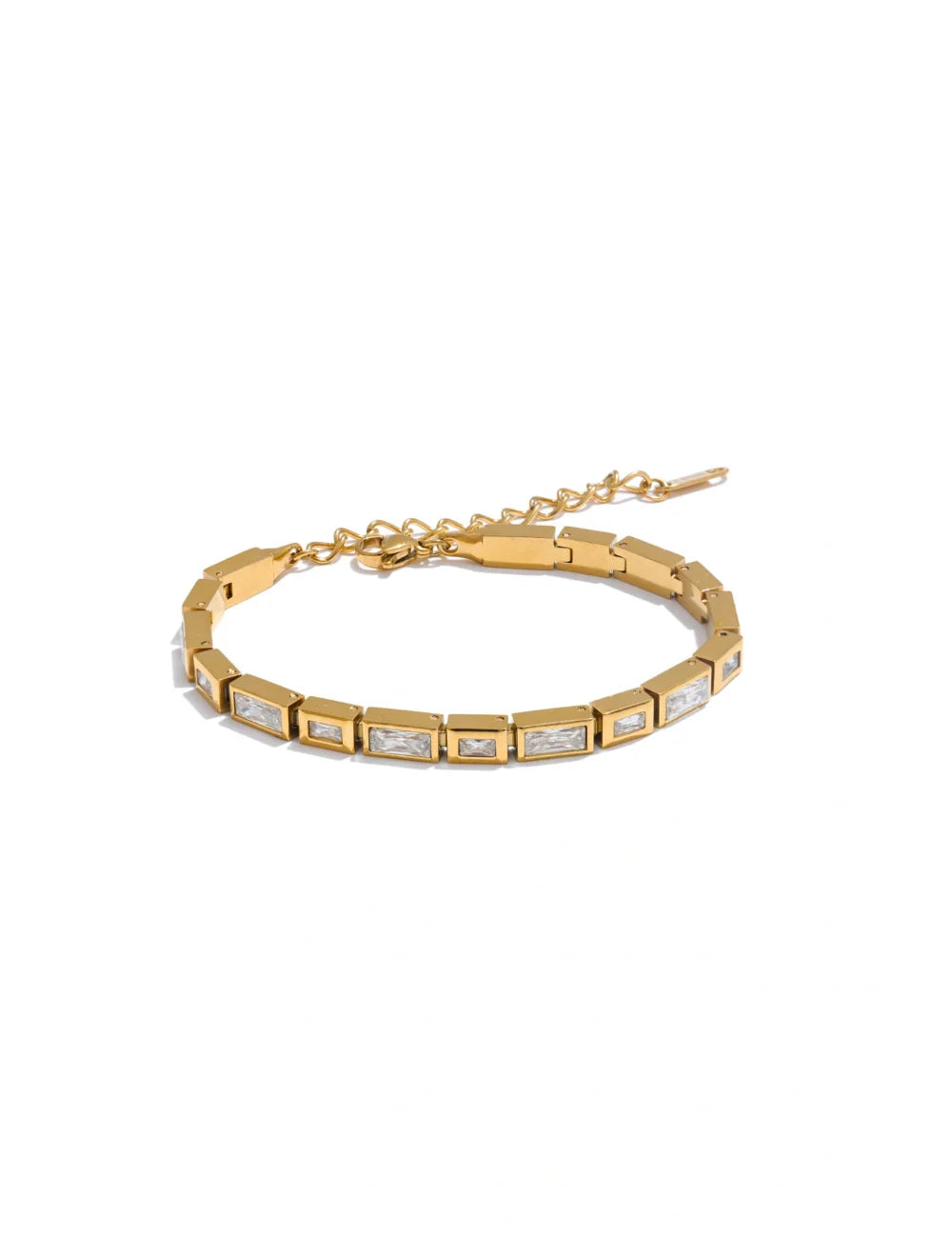 Baguette Zircon Link Bracelet