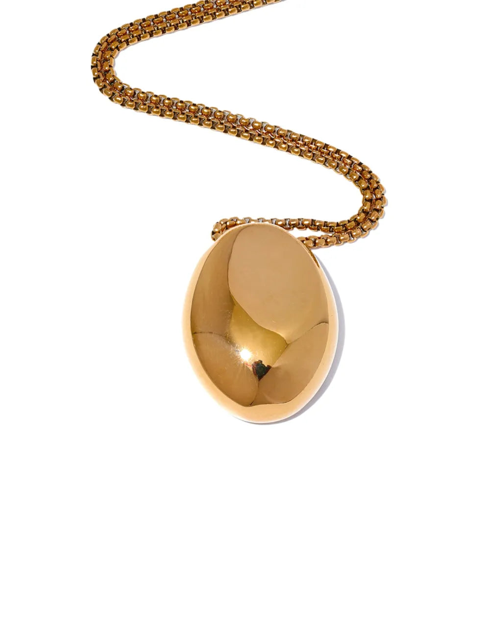Polished Oval Pendant Necklace