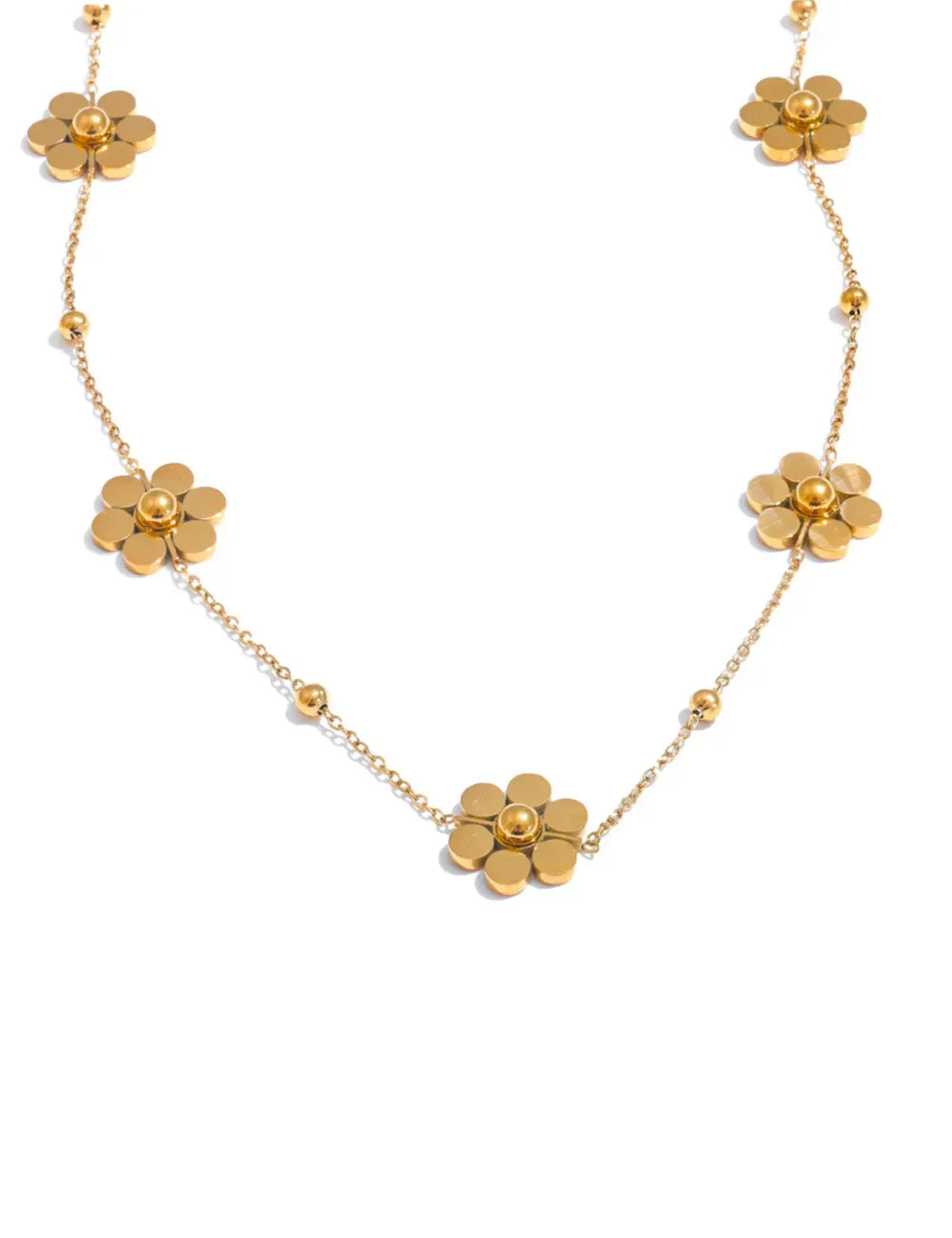 Gold Floral Chain Necklace