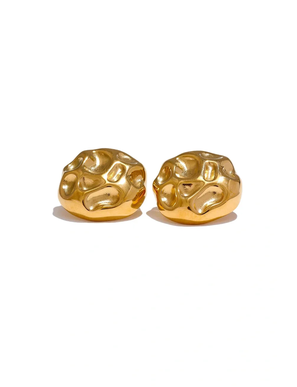 Hammered Gold Geometric Earrings