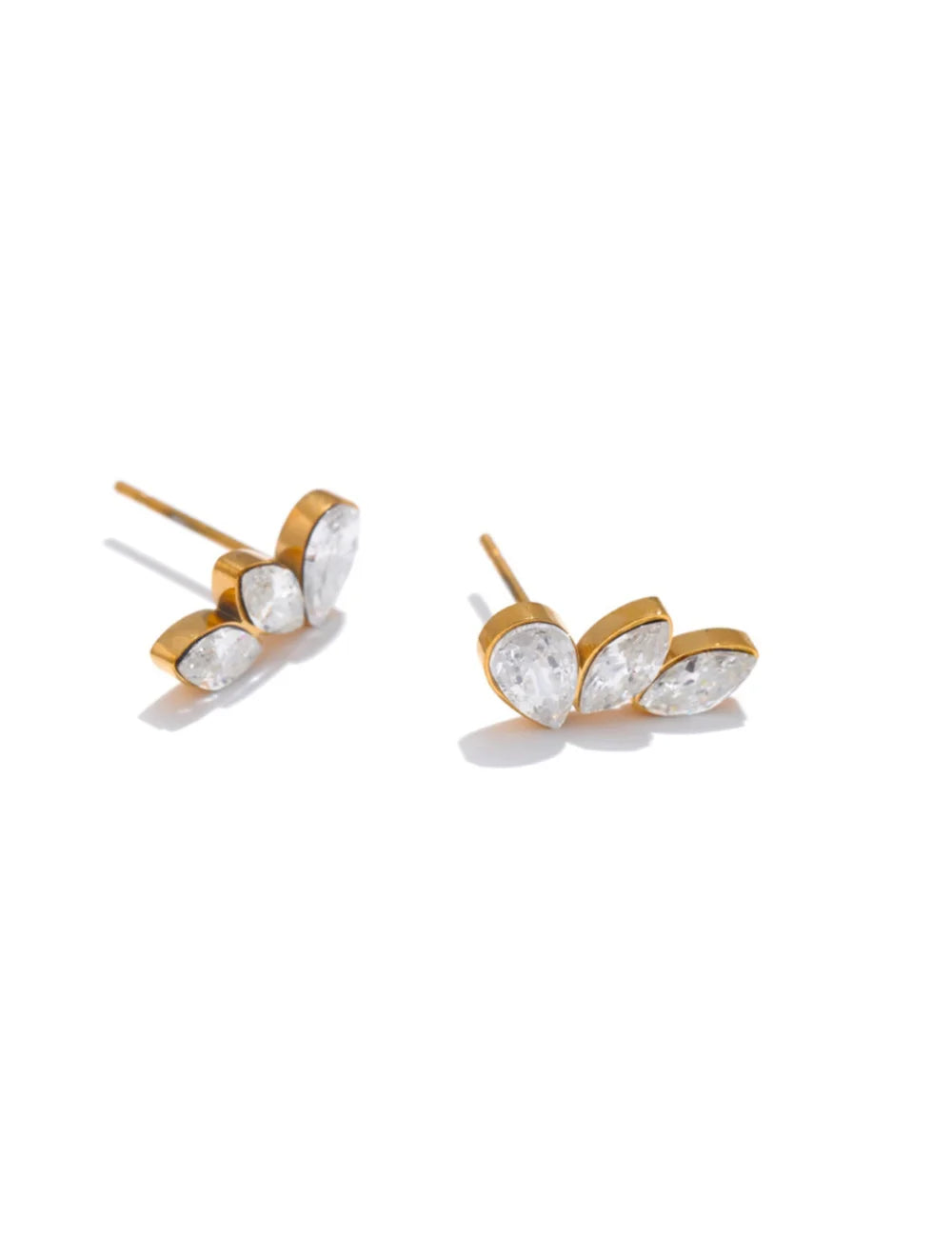 Zirconia Wing Stud Earrings