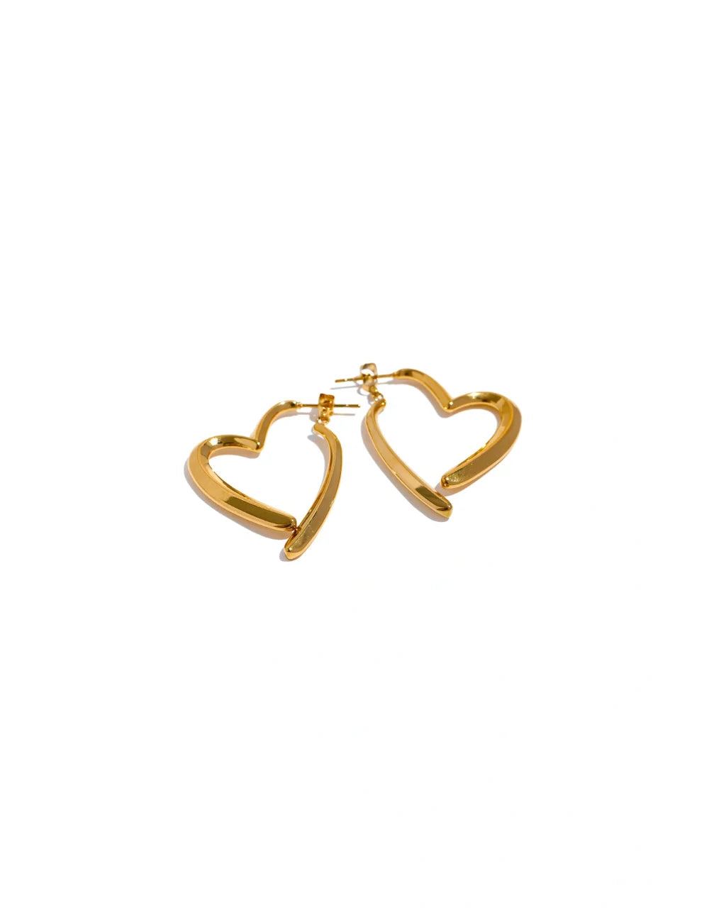 Open Heart Hoop Earrings