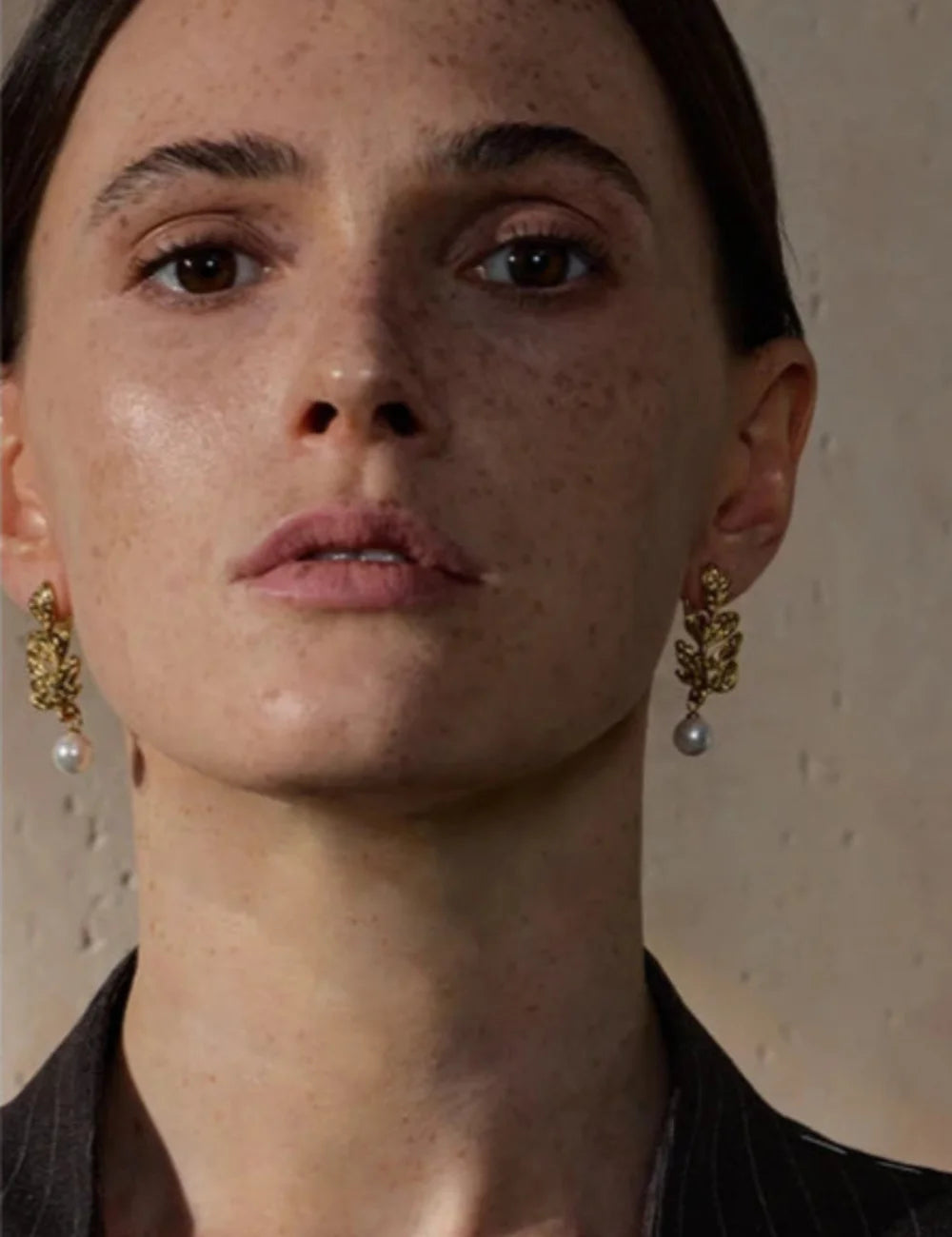Gold Plated Leaf Drop Earrings