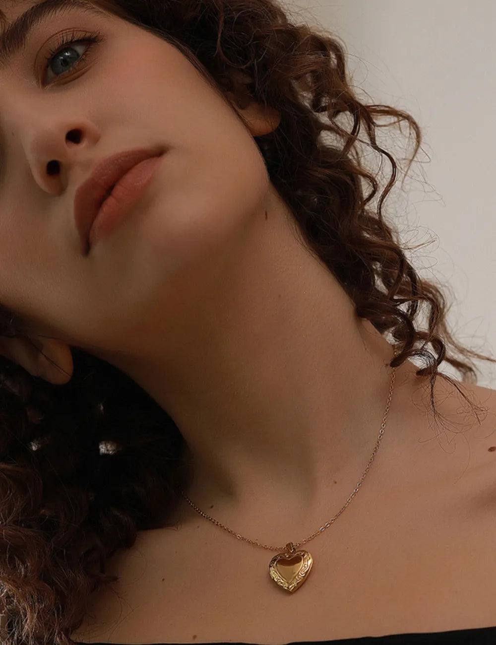 Engraved Heart Locket Necklace