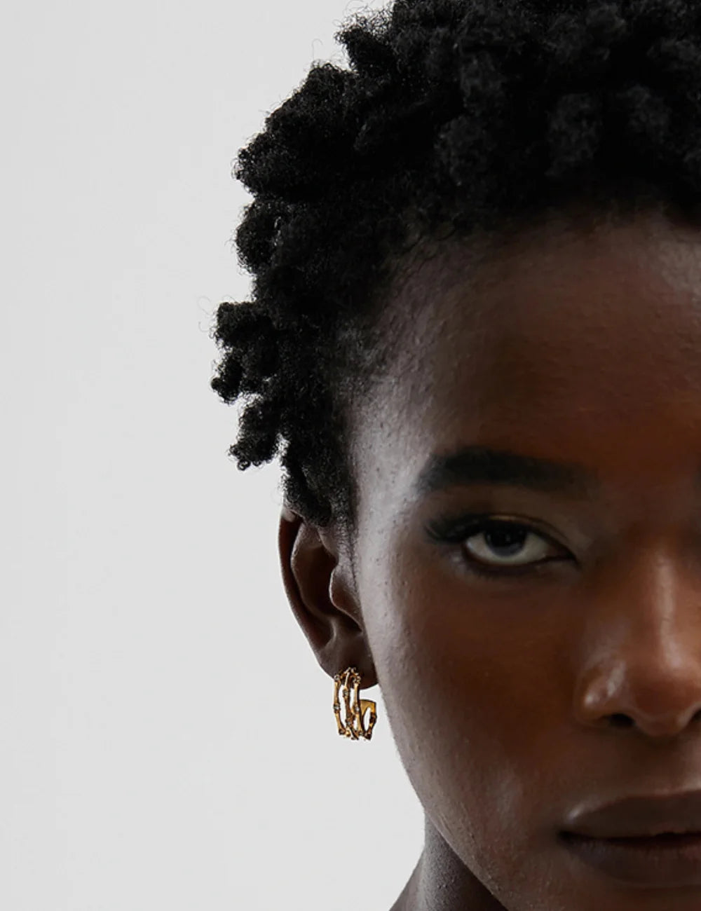 Cubic Zirconia Bamboo Stud Earrings