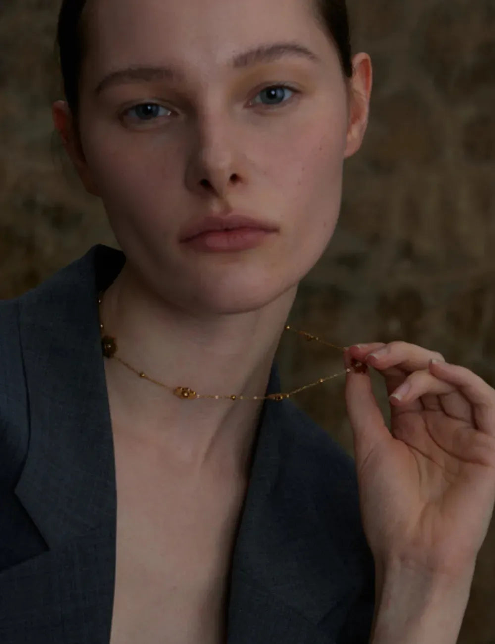 Gold Floral Chain Necklace
