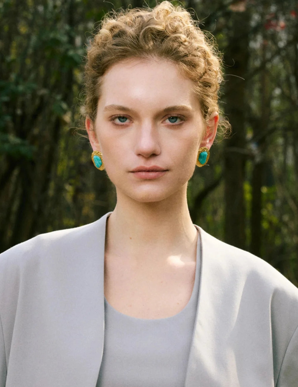 Atria Amazonite Stud Earrings