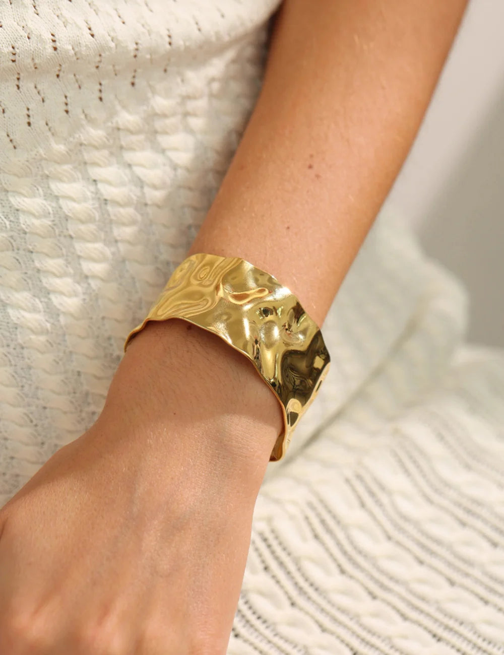 Sculpted Wide Cuff Bracelet