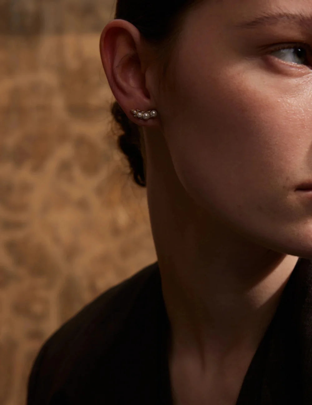 Simulated Pearl & Zircon Stud Earrings