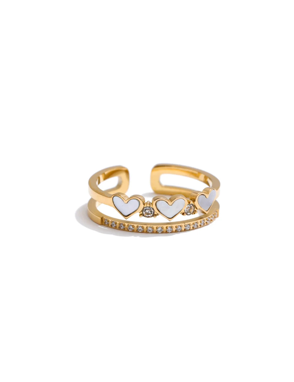 Shell Heart Adjustable Ring