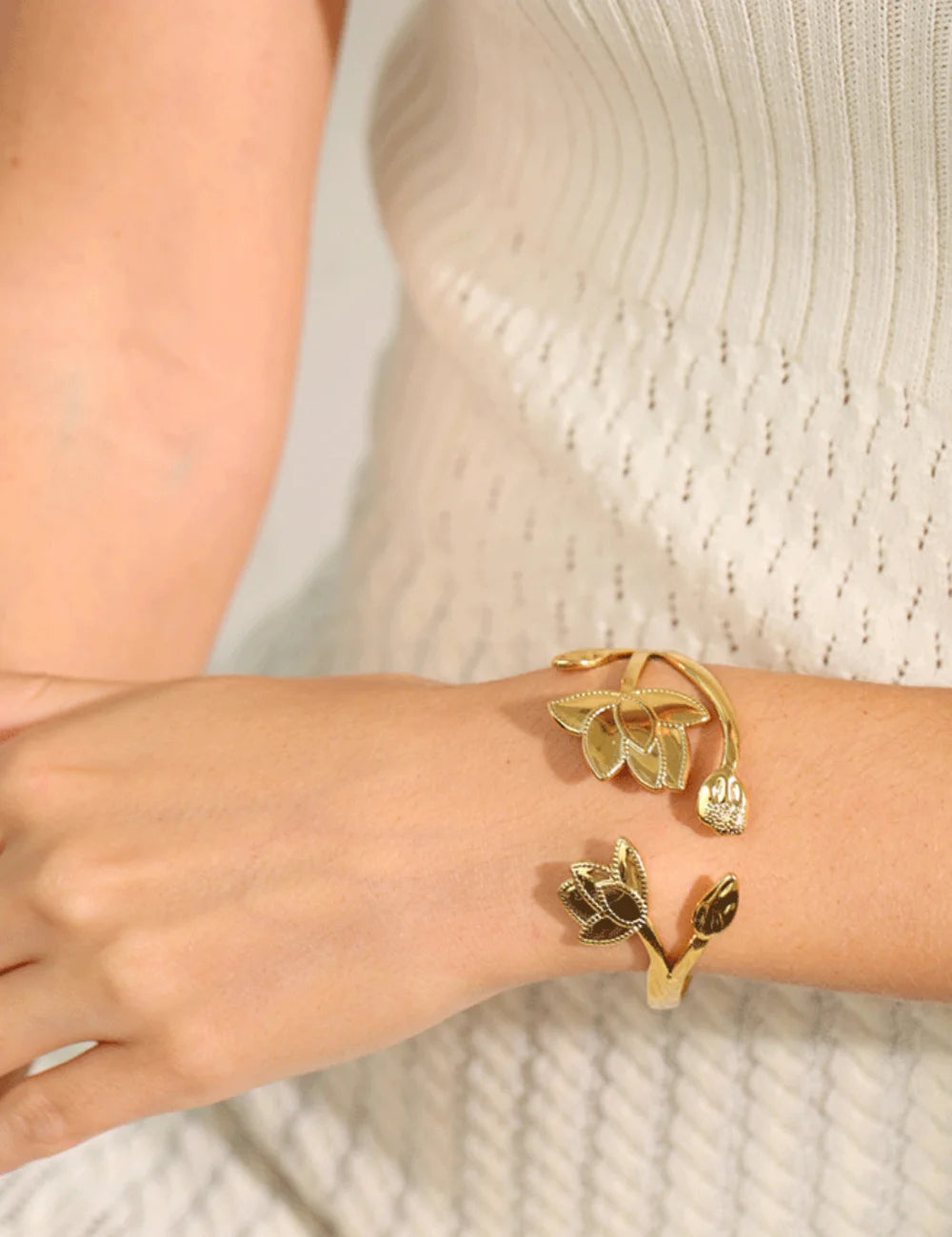 Lotus Bloom Cuff Bracelet