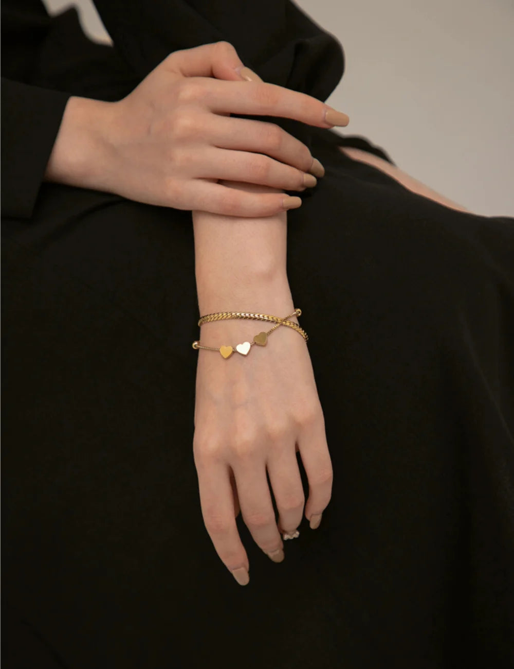 Layered Heart Charm Bracelet