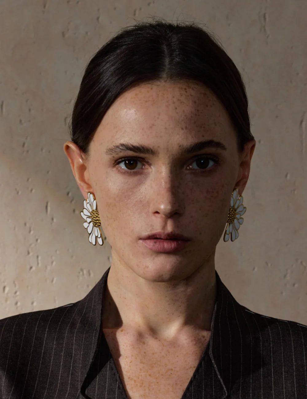 Enamel Flower Statement Stud Earrings