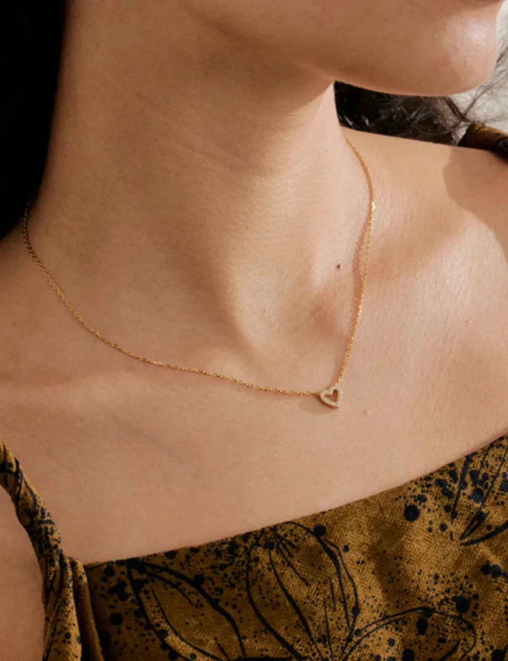 Cubic Zirconia Heart Pendant Necklace