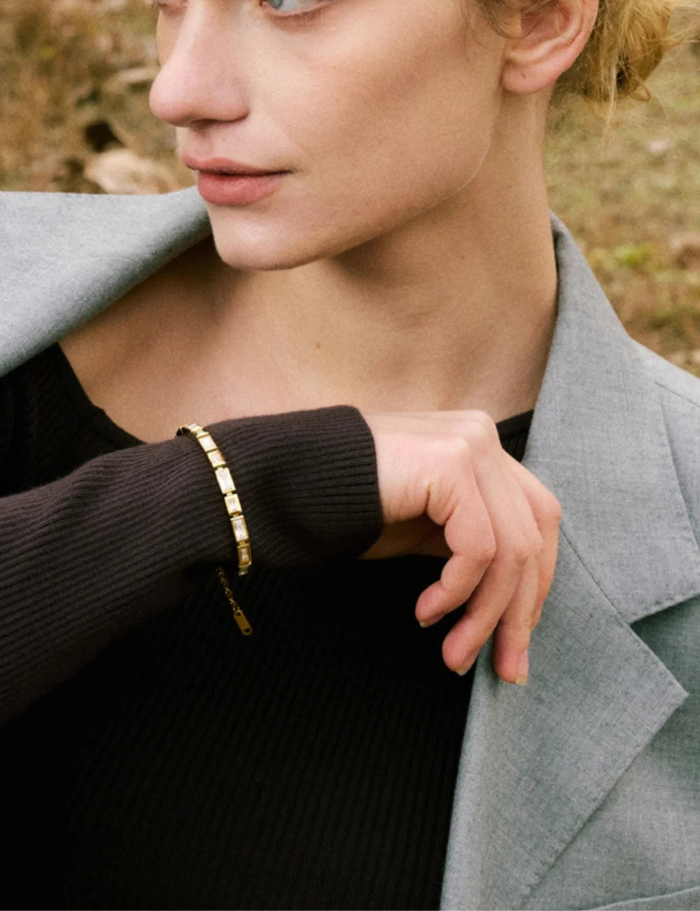 Baguette Zircon Link Bracelet