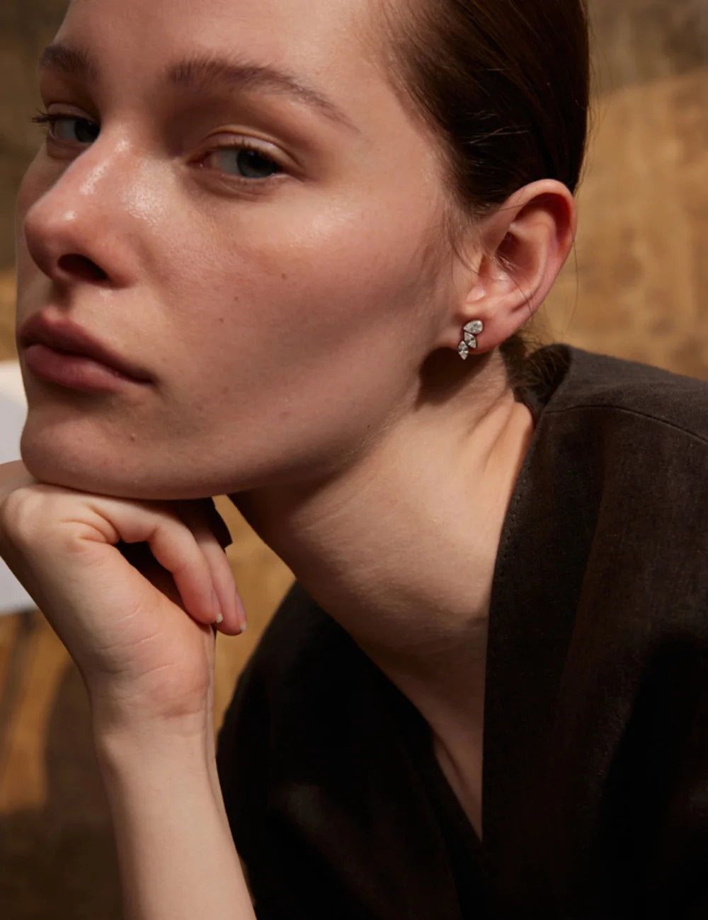 Zirconia Wing Stud Earrings