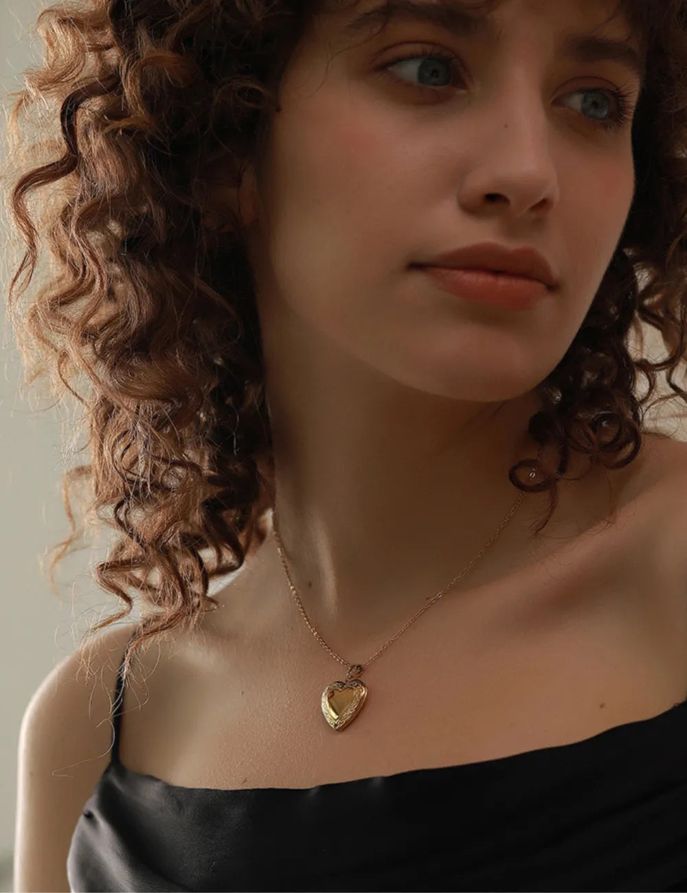 Engraved Heart Locket Necklace