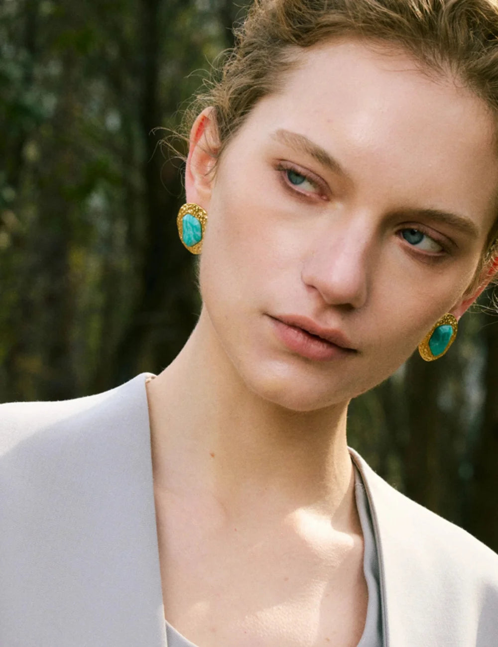 Atria Amazonite Stud Earrings