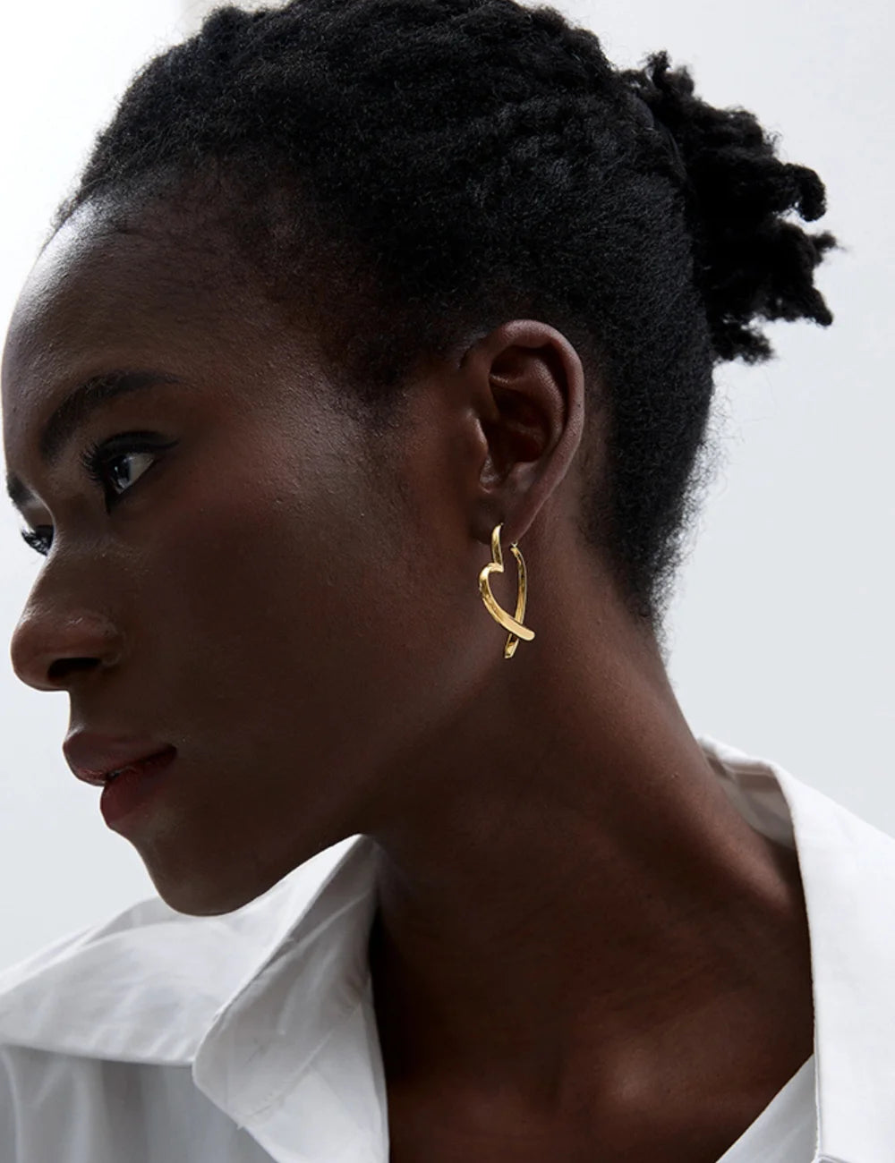 Open Heart Hoop Earrings