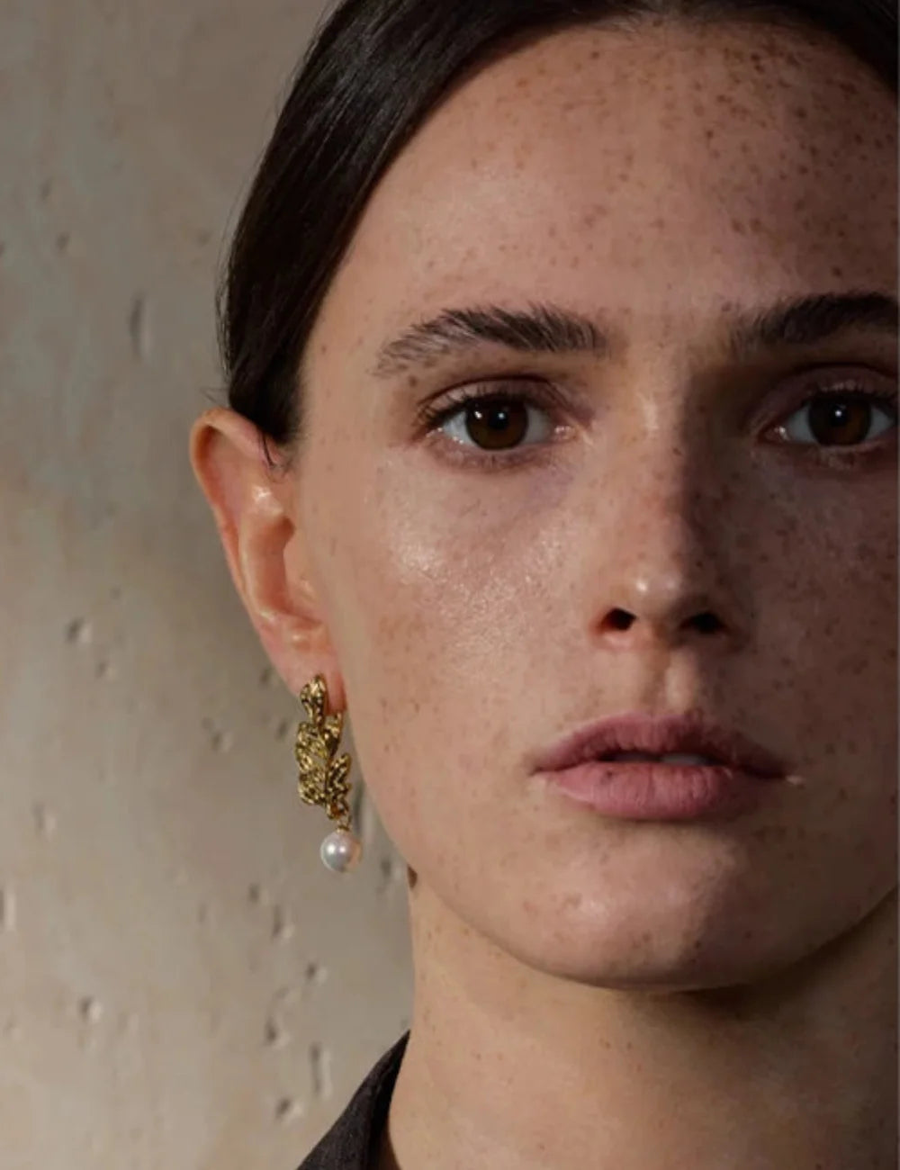 Gold Plated Leaf Drop Earrings