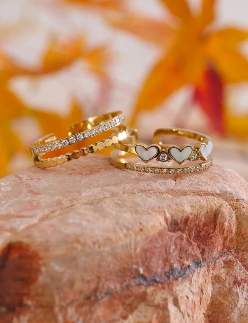 Shell Heart Adjustable Ring