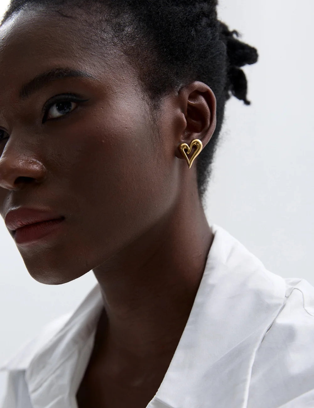 Open Heart Hoop Earrings