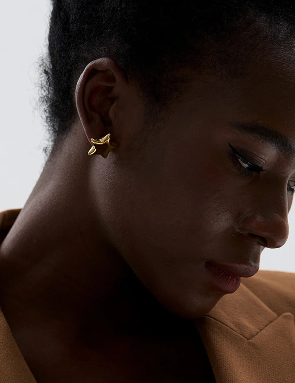 Polished Star Stud Earrings