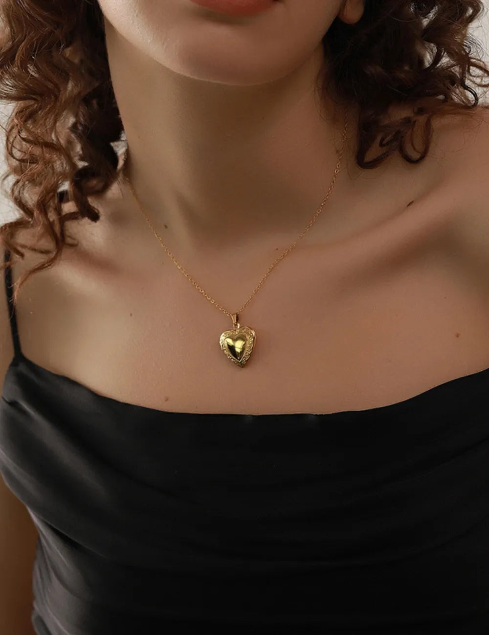Engraved Heart Locket Necklace