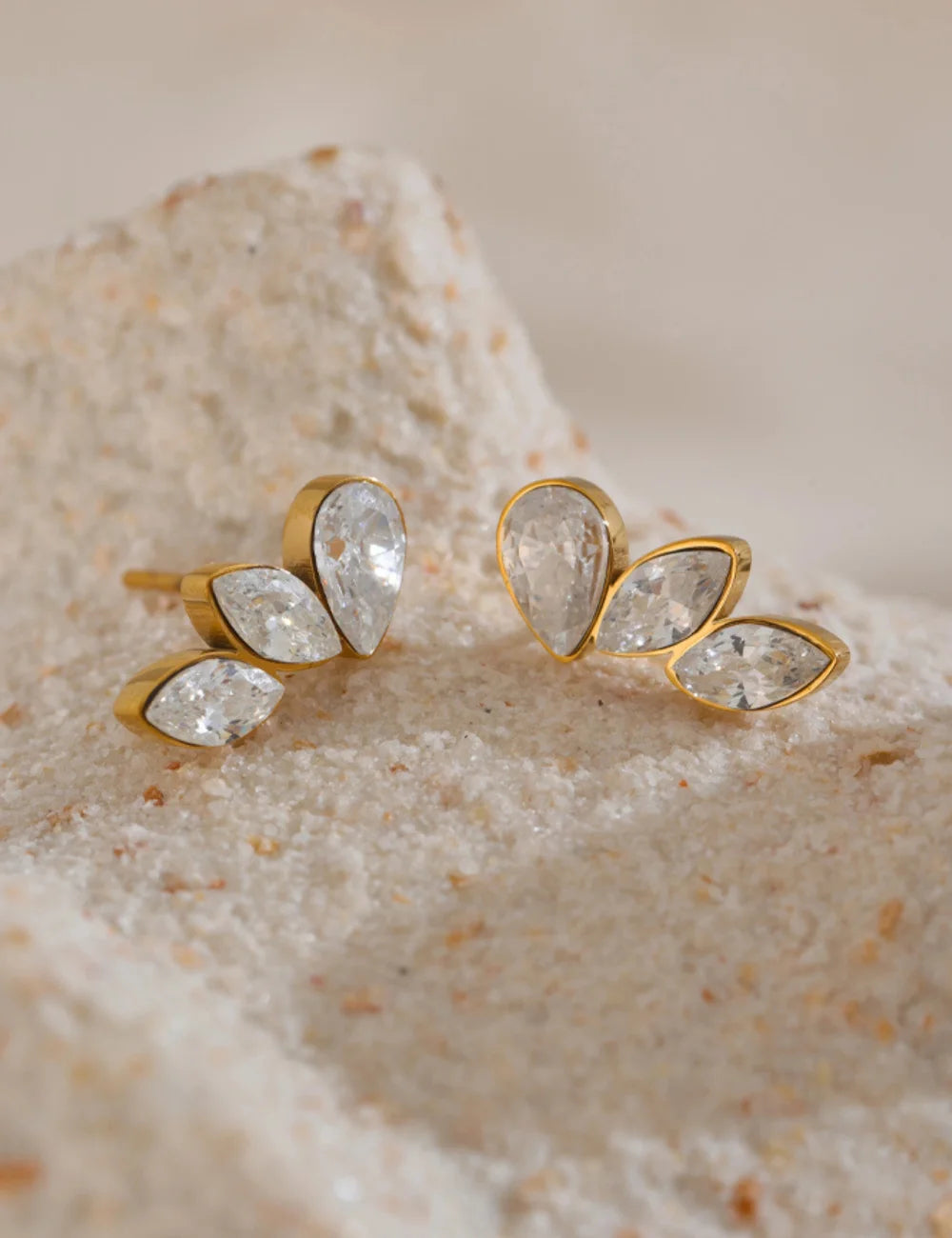 Zirconia Wing Stud Earrings
