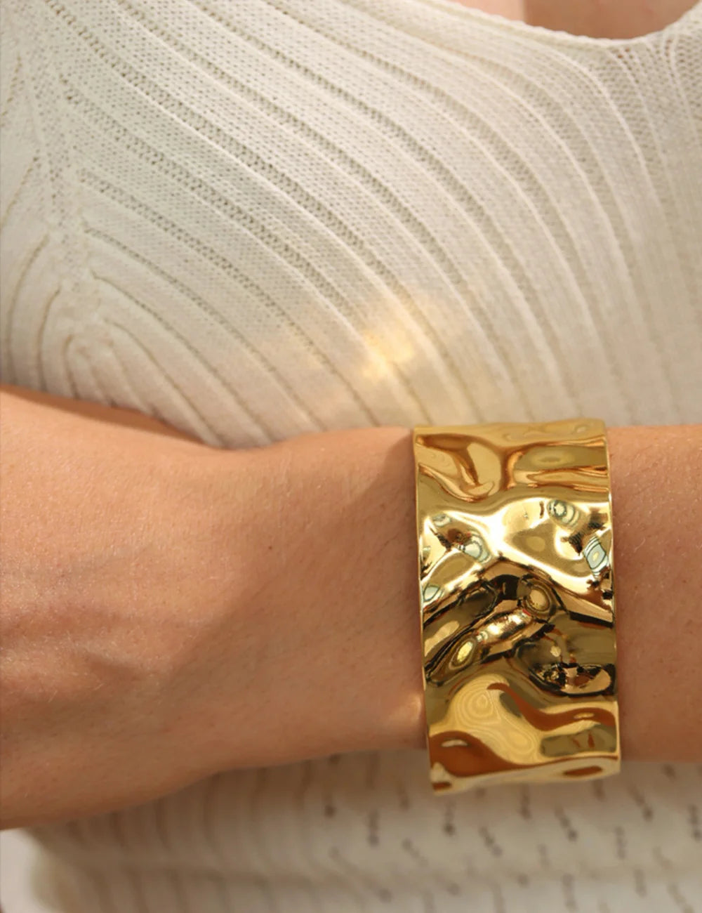 Sculpted Wide Cuff Bracelet