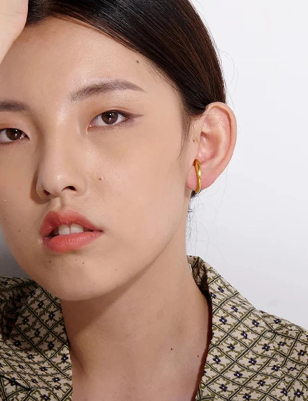 Sculptural Gold Plated Stud Earrings