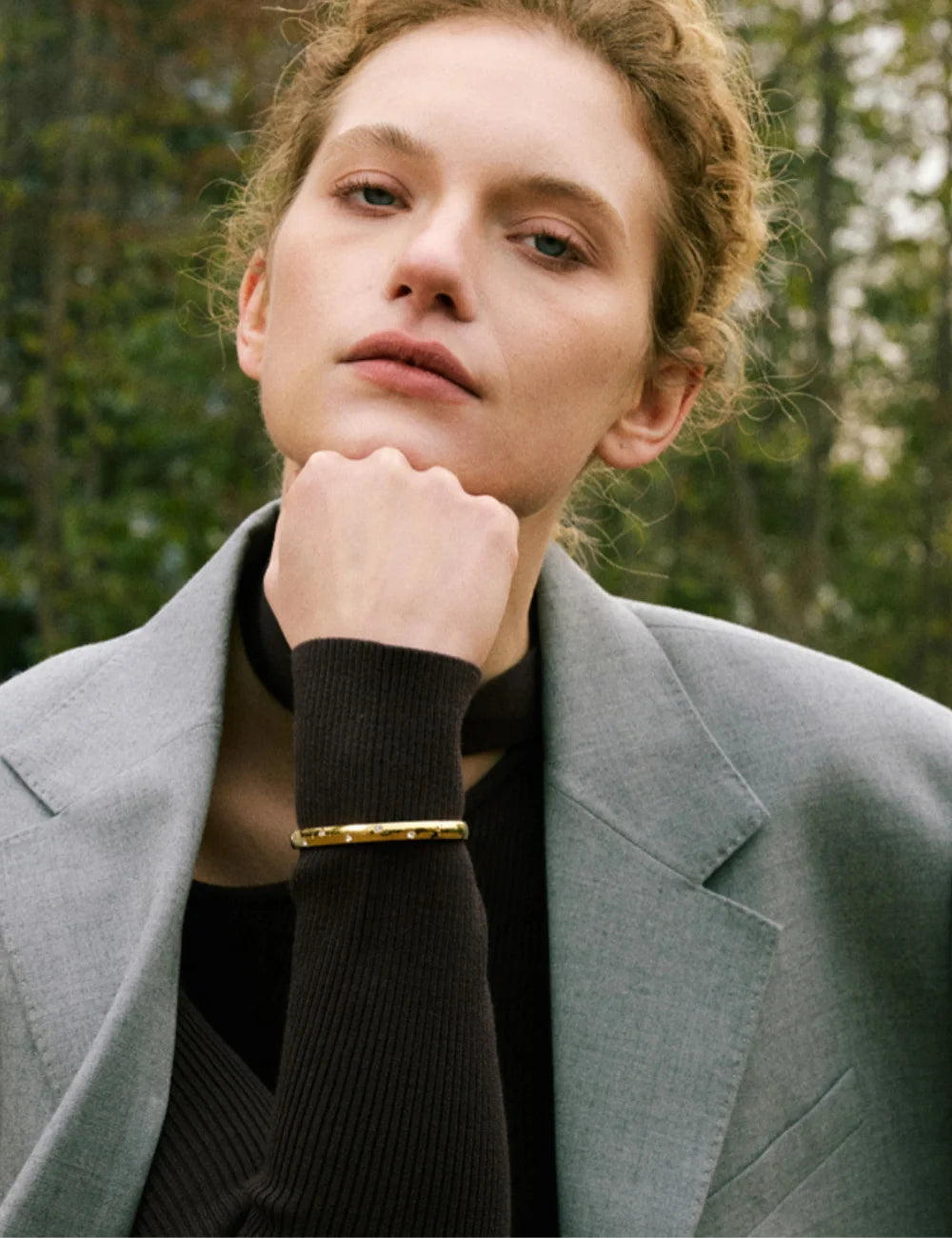 Zircon Pavé Slim Bangle Bracelet