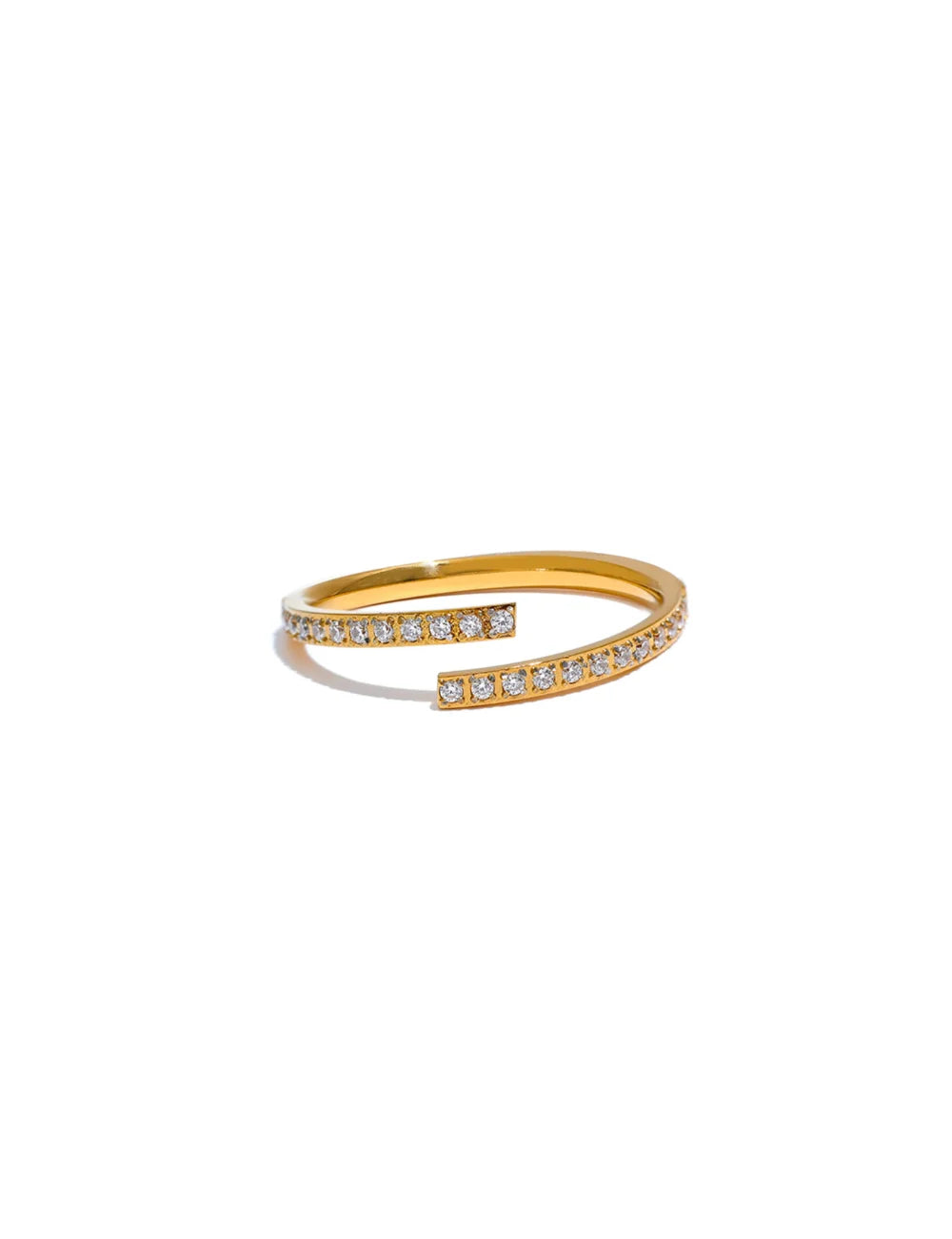 Linear Pavé Adjustable Ring